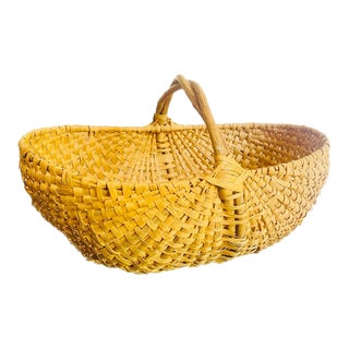 Vintage French Large Harvest Basket For Sale