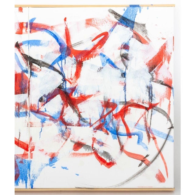 Contemporary Robert O'Meara Abstract Composition Triptych Oil For Sale - Image 3 of 6