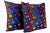 Multicolor Velvet Polka Dot Black Italian Silk Pillows- a Pair For Sale - Image 6 of 12
