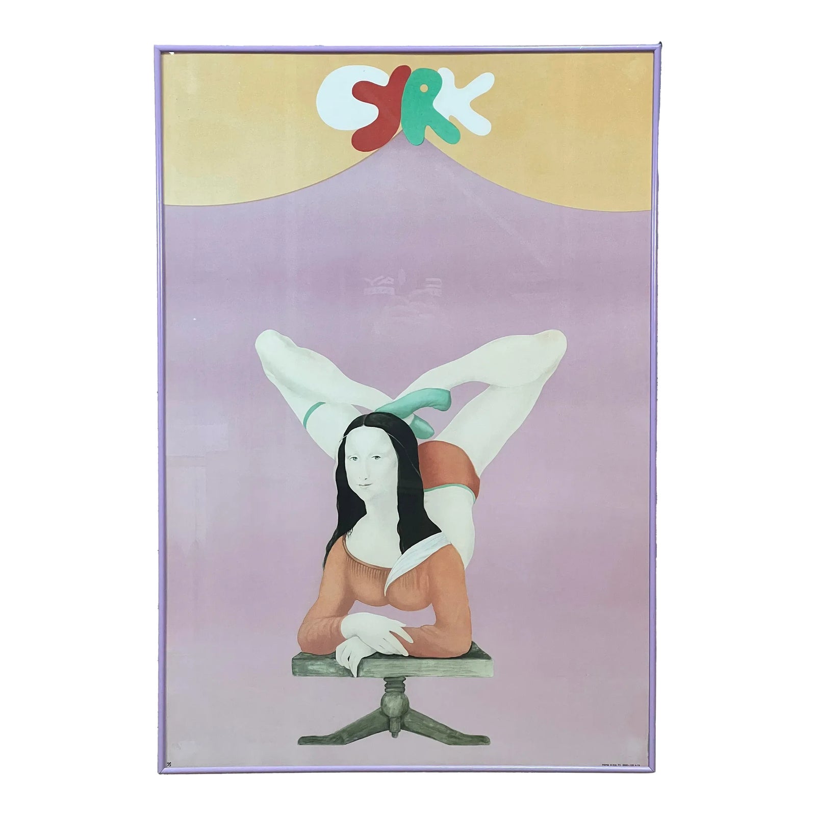 Vintage 1970's Polish Cyrk 'Mona Lisa' Circus Poster by Maciej Urbaniec