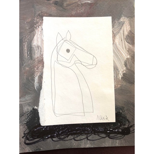 2020s “Graphite Horse” Contemporary Mixed Media Artwork by CL Auker For Sale - Image 5 of 5