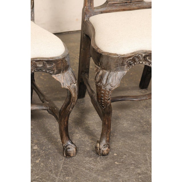 18th C. Pair Swedish Rococo Sidechairs For Sale - Image 13 of 13