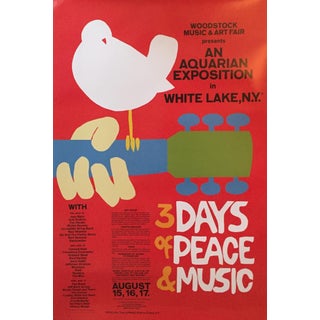 Woodstock Concert Poster, Peace & Love For Sale