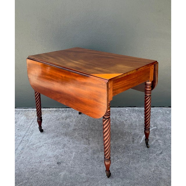 Vintage Mahogany Drop Leaf Table For Sale - Image 10 of 16