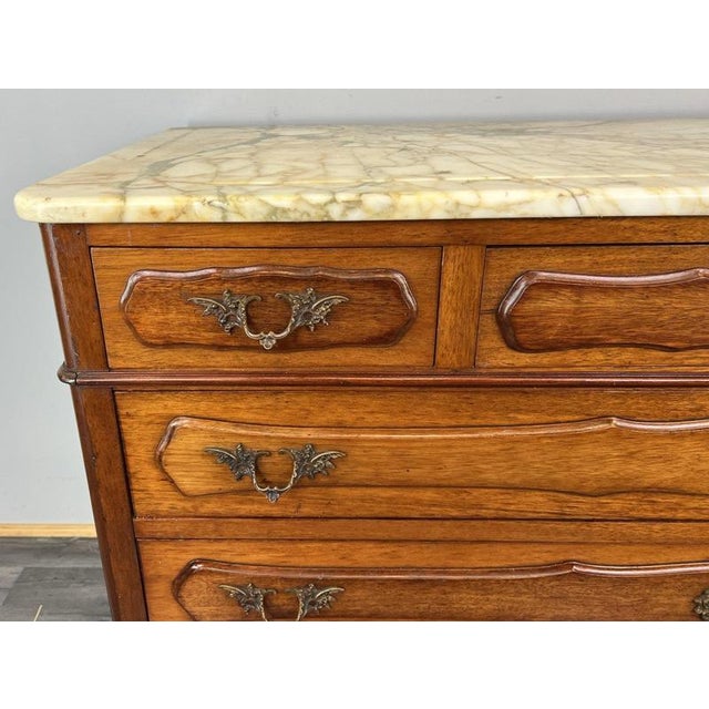Antique French Mahogany Chest of Drawers with Marble Top For Sale - Image 6 of 18