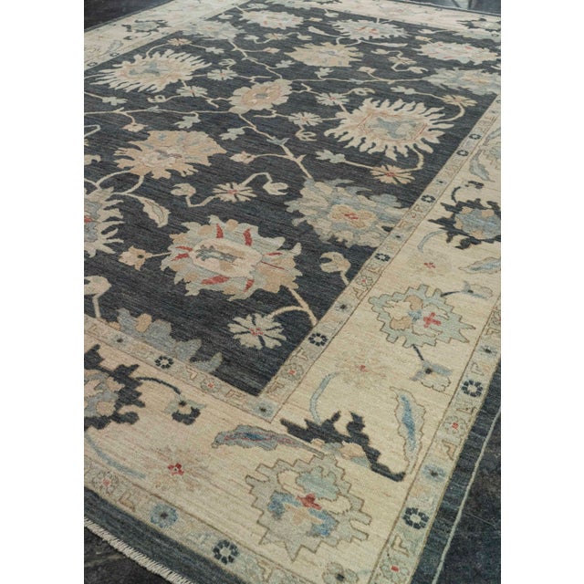 Black Oushak Rug 10' x 13'7" #21383 For Sale - Image 8 of 8