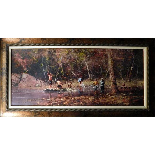Robert Hagan "Fishing Friends" Giclee on Canvas Hand Signed For Sale In Denver - Image 6 of 6