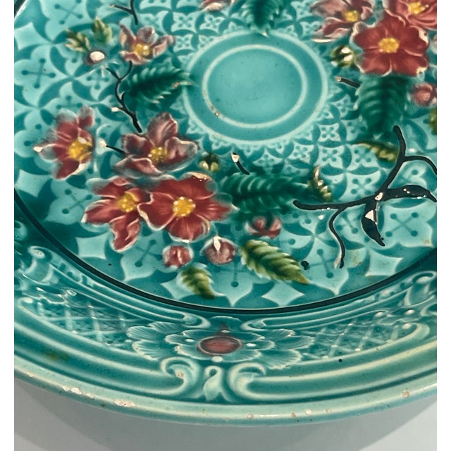 Ceramic Majolica Footed Bowl by Villeroy & Boch, Jugendstil / Art Nouveau c.1900 For Sale - Image 7 of 10