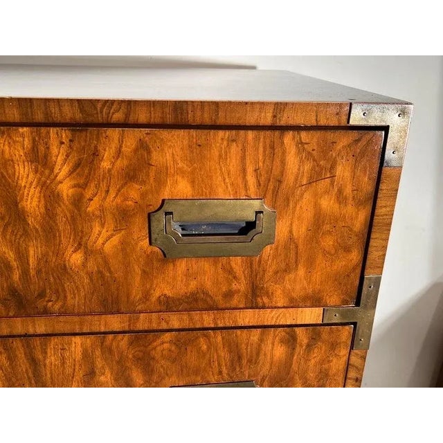 Walnut Campaign Dresser in the Style of Henredon For Sale - Image 9 of 13