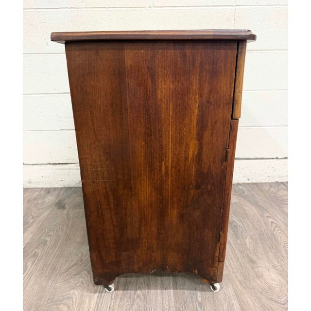 Brown Antique Victorian French Provincial Louis XV Walnut Bedside Commode Cabinet For Sale - Image 8 of 10