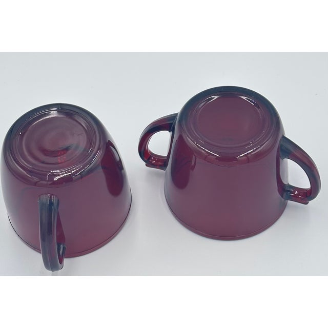 Anchor Hocking 1930's Royal Ruby by Anchor Hocking Creamer & Sugar Bowl Set For Sale - Image 4 of 6