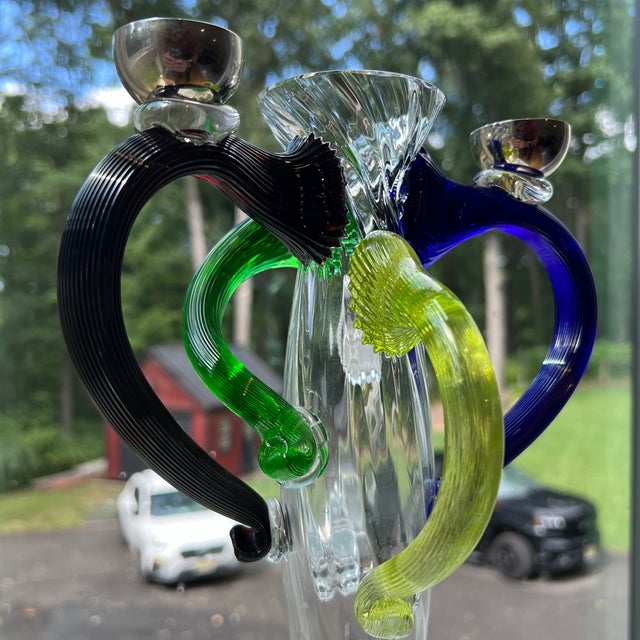 Glass Blown Glass Vase and Candelabra by Bořek Šípek For Sale - Image 7 of 10