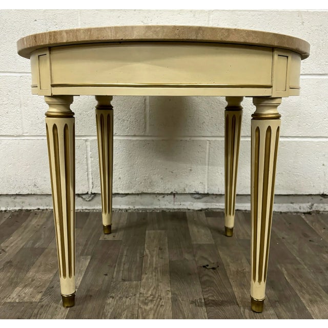 Vintage French Louis XVI Style Round Marble Top Side Table End Table For Sale In Kansas City - Image 6 of 10