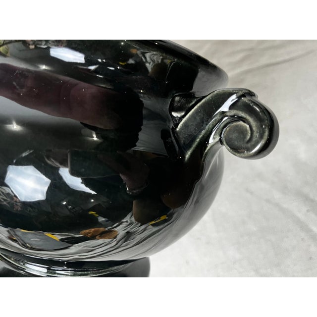 Mid 20th Century Vintage McCoy Black Ceramic Urn For Sale - Image 5 of 8