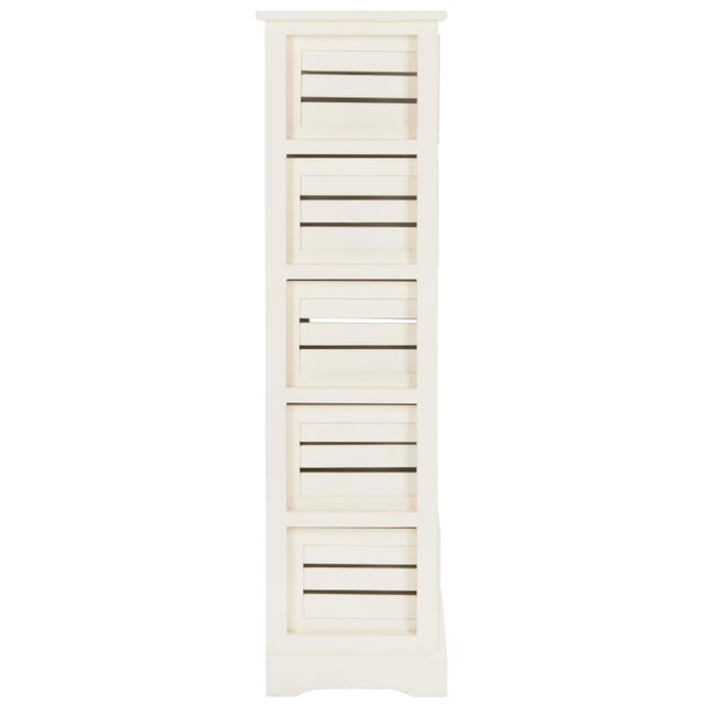 Modern 5 Drawer Cabinet in Antique Cream For Sale - Image 3 of 10