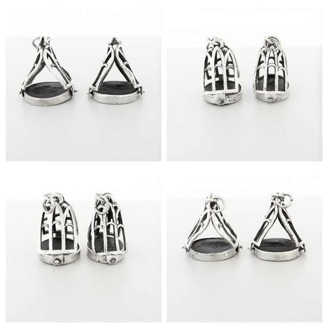 Pair of Antique Spinner Watch Fobs With Wedgwood & Bentley Basalt Intaglio Seals For Sale - Image 15 of 18