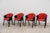 Textile Black Lacquered Wood Chairs with Red Fabric Seats from Pozzi & Verga, 1970s, Set of 4 For Sale - Image 7 of 13