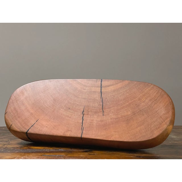 Brown Biomorphic Postmodernist Studio Craft Hand Carved Cherry Wood Vessel For Sale - Image 8 of 12