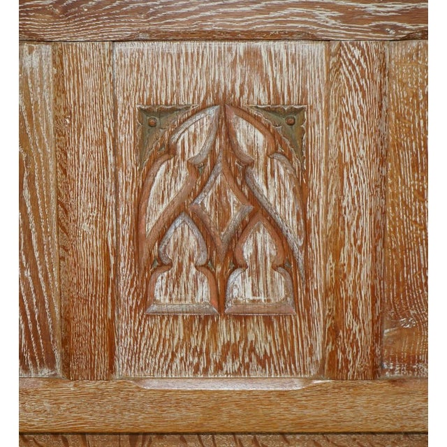 Arts & Crafts Limed Oak Cotswold Single Bed from Tudor Furniture, 1930s For Sale - Image 6 of 18