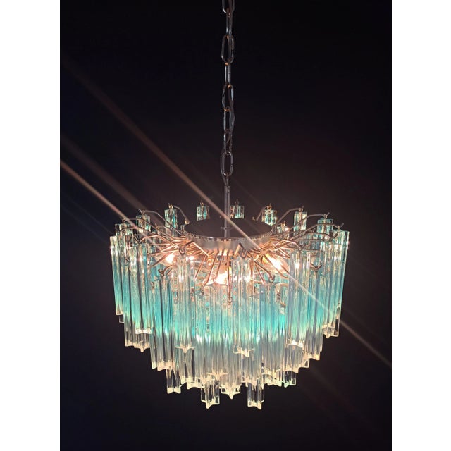 Vintage Blue Murano Glass Quadriedri Ceiling Lamp, 1980s For Sale - Image 16 of 18