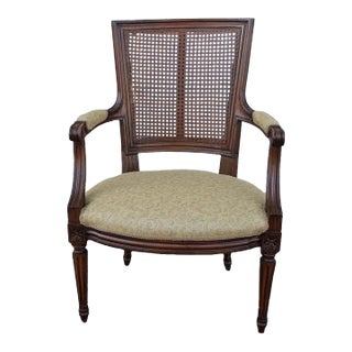 Mid 20th Century French Louis XVI Beechwood Office Chair, Armchair, New Upholstery For Sale