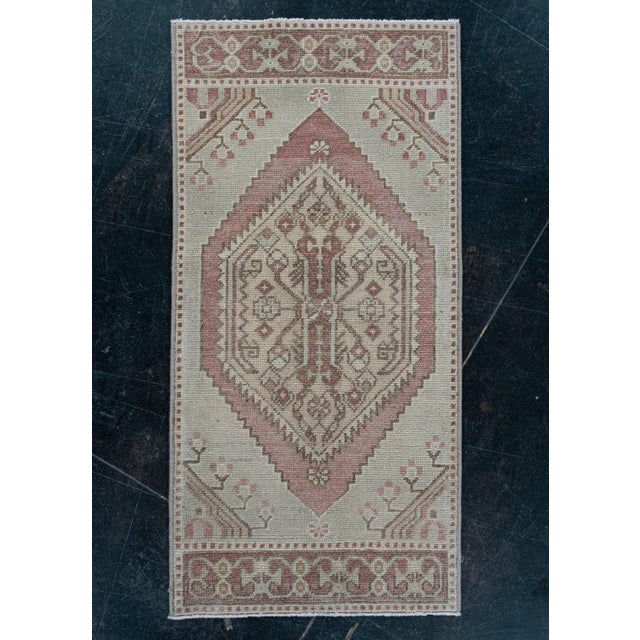 Oriental Hand Knotted Vintage Turkish Mini Rug 1'6" x 3' For Sale In Houston - Image 6 of 6
