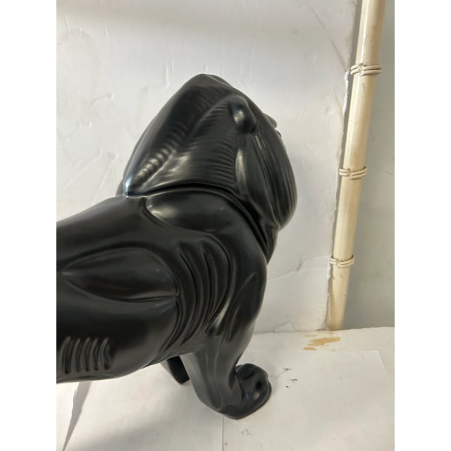 Art Deco 1980s Haeger Ceramic Lion Sculpture For Sale - Image 3 of 5