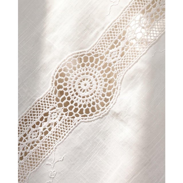 Vintage Battenburg Lace Tablecloth & 12 Napkins Set, 100” X 63”, Formal Dining | Holiday Table For Sale - Image 4 of 12