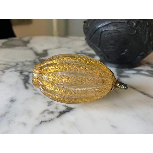 Yellow Vintage Murano Art Glass Lemon in the Manner of Archimede Seguso For Sale - Image 8 of 16