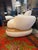 Custom Cream Color Boucle and Wood Lounge Chair For Sale In Miami - Image 6 of 11