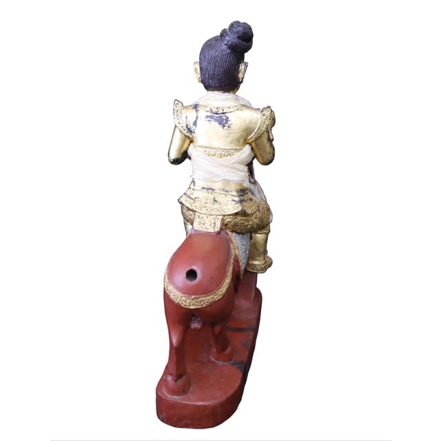 Early 20th Century Antique Burmese Statue of Nat on Horseback For Sale - Image 5 of 16