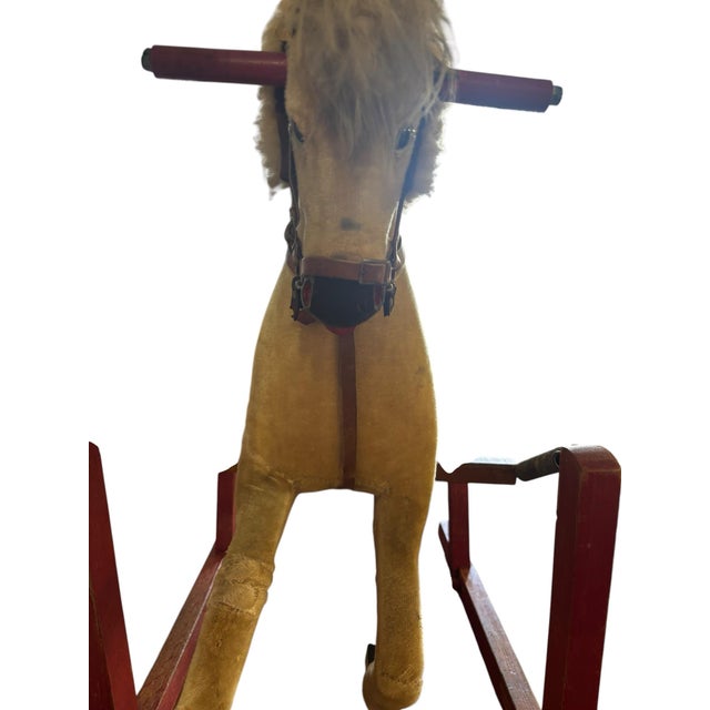 Tan Antique Early 20th Century Spring Mounted Child's Rocking Horse, Circa 1920 For Sale - Image 8 of 12
