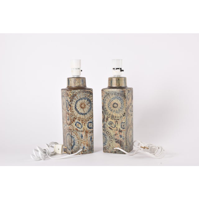 Modern Danish Baca Table Lamps by Nils Thorsson for Royal Copenhagen, 1970s, Set of 2 For Sale - Image 6 of 13