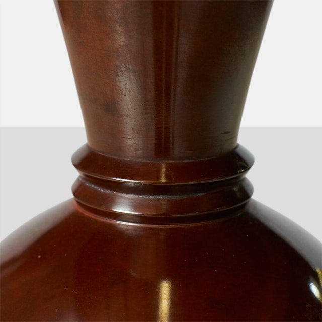 Japanese Japanese Bronze Vase For Sale - Image 3 of 5