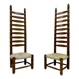 Tall Ladderback Chairs, 1960s, Set of 2 For Sale