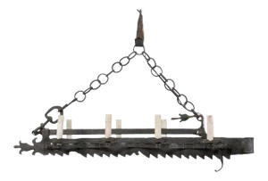 Mid 20th Century French Iron Spit-Jack Chandelier
