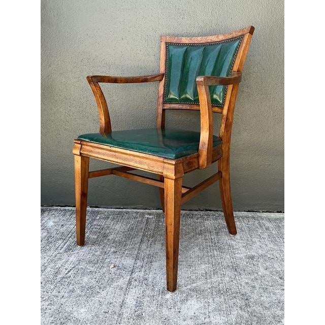 Vintage Channel Tufted Desk Chair For Sale - Image 4 of 12