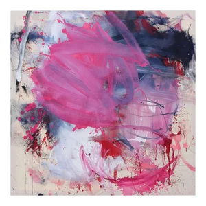Contemporary Abstract Acrylic / Mixed Media on Canvas Painting “Berry Bliss” by Daniela Schweinsberg