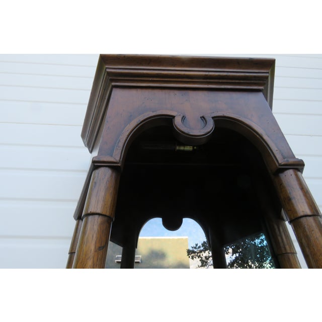 Brown Hollywood Regency Extra Tall and Narrow Glass Shelving Display Bookshelf 6188 For Sale - Image 8 of 17