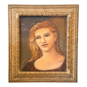 American School Portrait of a Young Woman in Carved Frame, Circa 1930