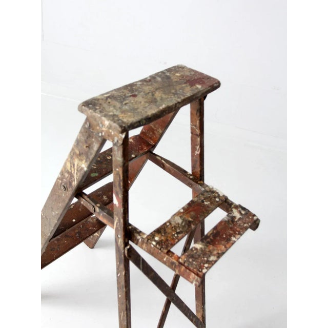 Vintage Painter's Wooden Folding Ladder For Sale - Image 6 of 13