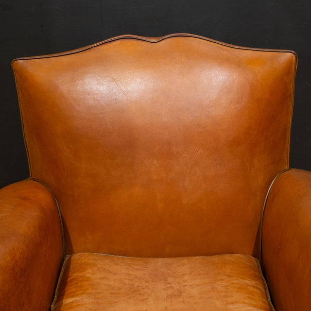 Metal Art Deco Moustache Leather Club Chair c.1930-1940 For Sale - Image 7 of 15