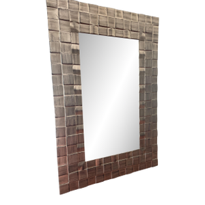 Large Beveled Mirror Framed With Matte Gold Finish