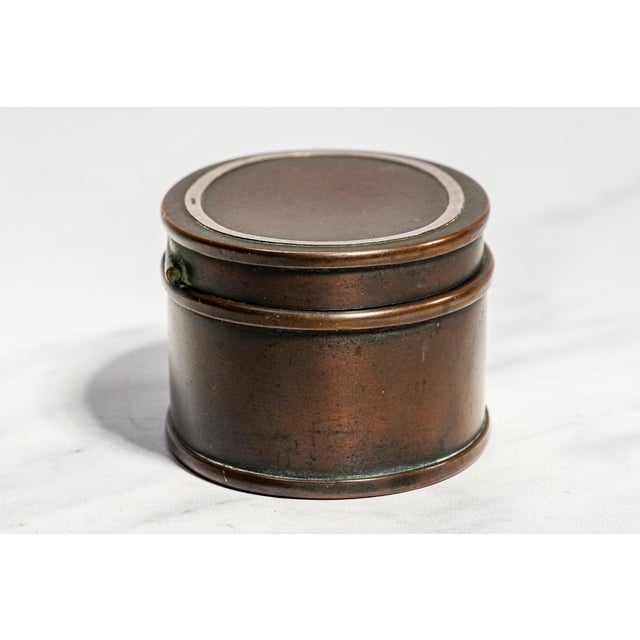 Arts and Crafts Antique Heintz Arts Bronze Sterling Silver Desk Stamp Box For Sale - Image 9 of 11