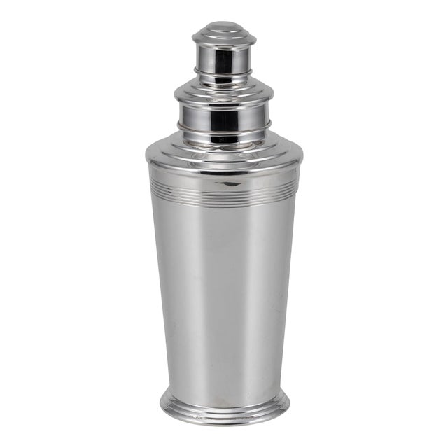 20th Century Art Deco English Silver Plated Cocktail Shaker, 1965 For Sale