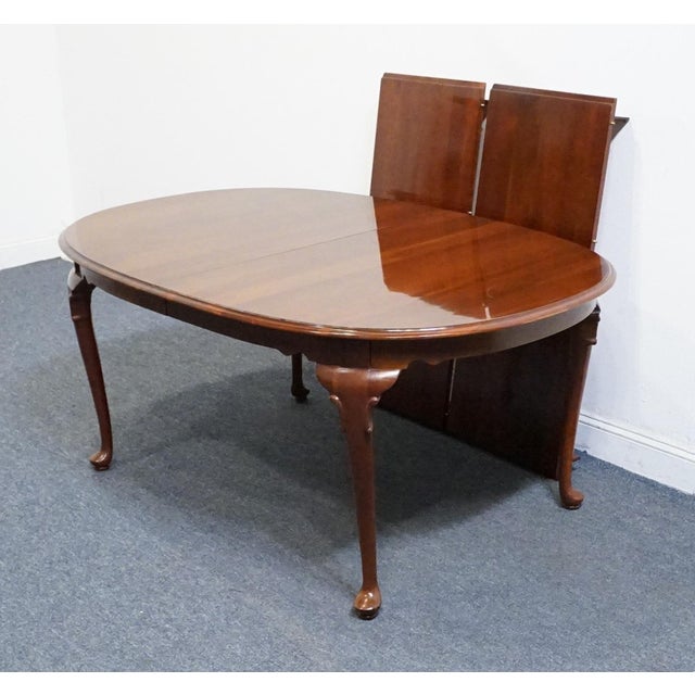 Brown Ethan Allen Georgian Court Collection Solid Cherry Traditional Style 102" Oval Dining Table 11-6214 For Sale - Image 8 of 11