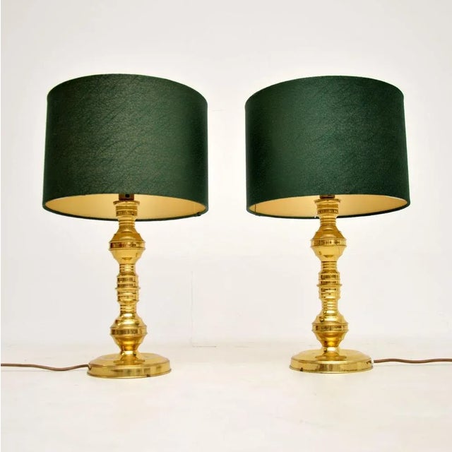 A very stylish pair of vintage table lamps in brass. They were made in England, and they date from the 1970’s. The quality...