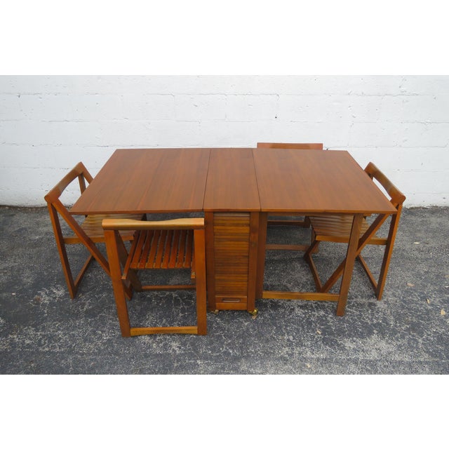 Mid Century Drop Leaf Dining Dinette Table With Hideaway 4 Folding ...