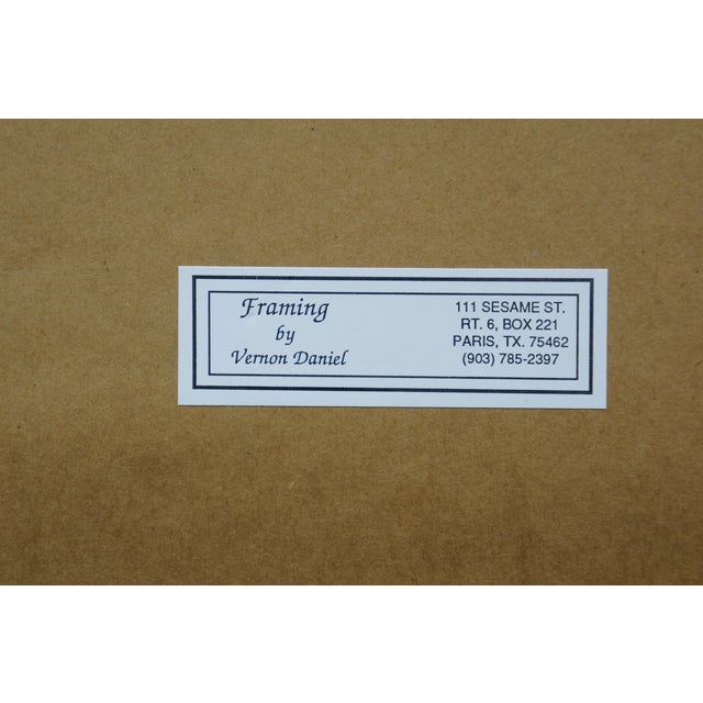 Vintage Nancy Rhodes Pink Red Floral Watercolor Painting 29" For Sale - Image 11 of 11