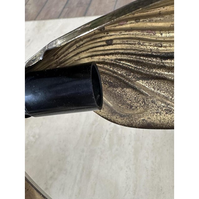 Brass Rhubarb Double Leaves Table Lamp by Tommaso Barbi for G&g Studio E Designo, 1960s For Sale - Image 11 of 17